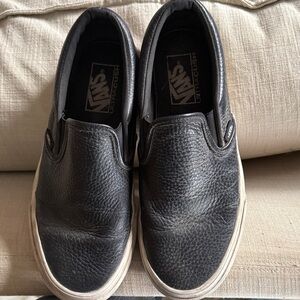 Vans women’s Textured Black Slip-On Loafers